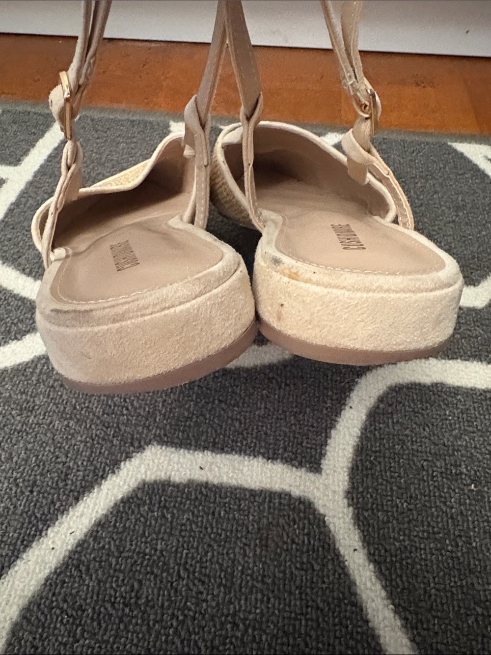 Beige Woven Pointed-Toe Slingback Flats Women - Picture 6 of 10